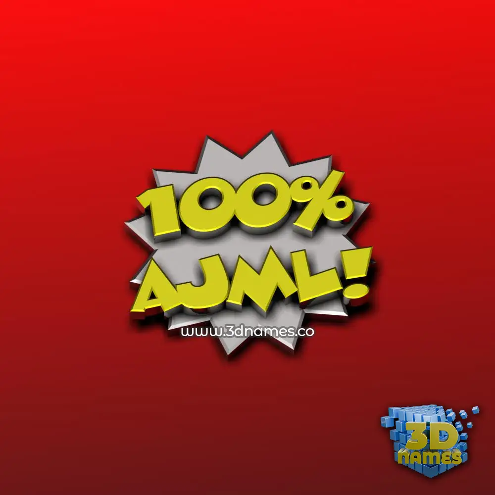 ajml in 100 Percent style - 3D name wallpaper