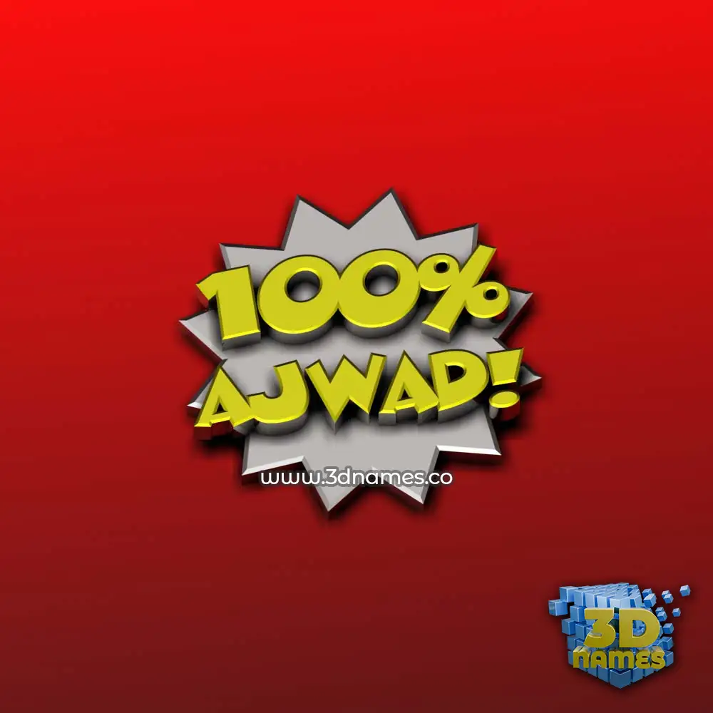 ajwad in 100 Percent style - 3D name wallpaper