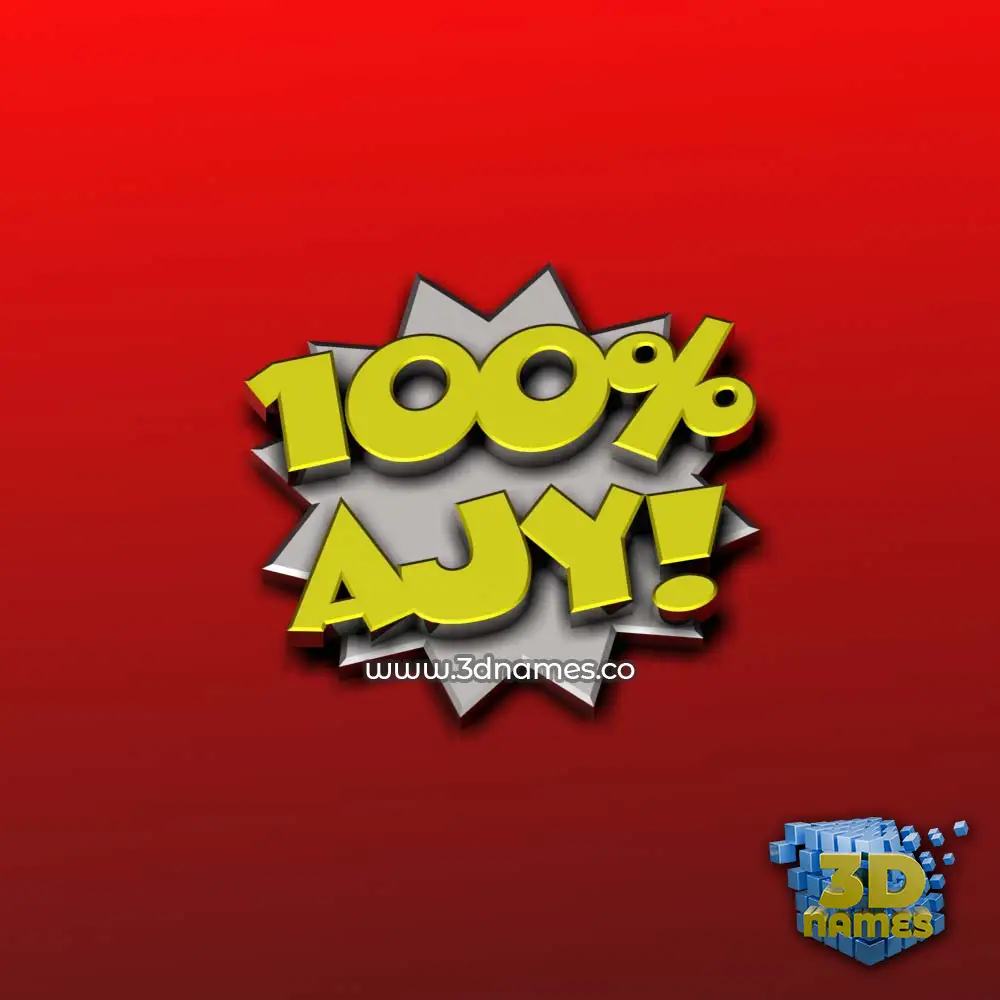 ajy in 100 Percent style - 3D name wallpaper