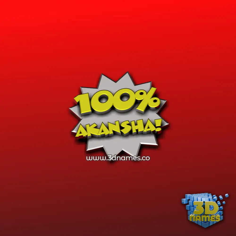 akansha in 100 Percent style - 3D name wallpaper