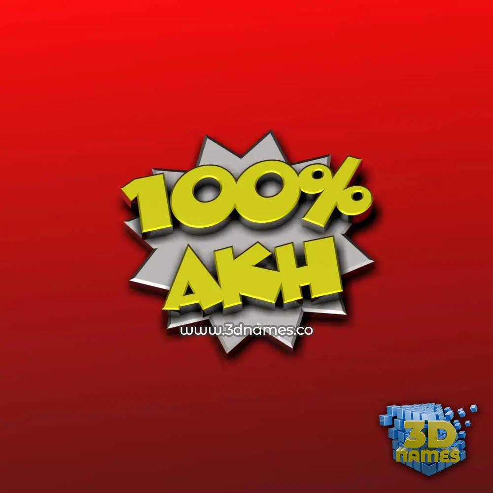 akh in 100 Percent style - 3D name wallpaper