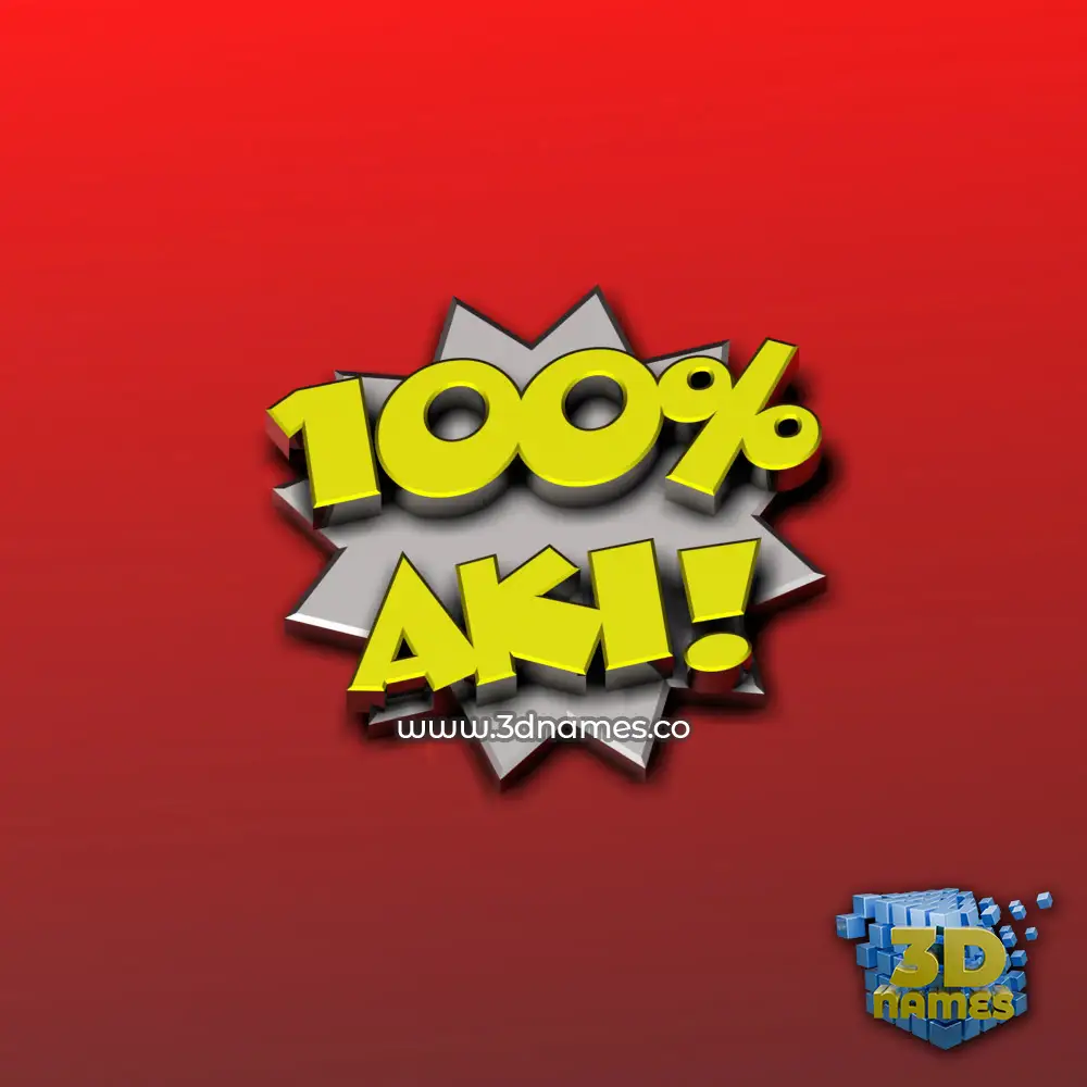 aki in 100 Percent style - 3D name wallpaper