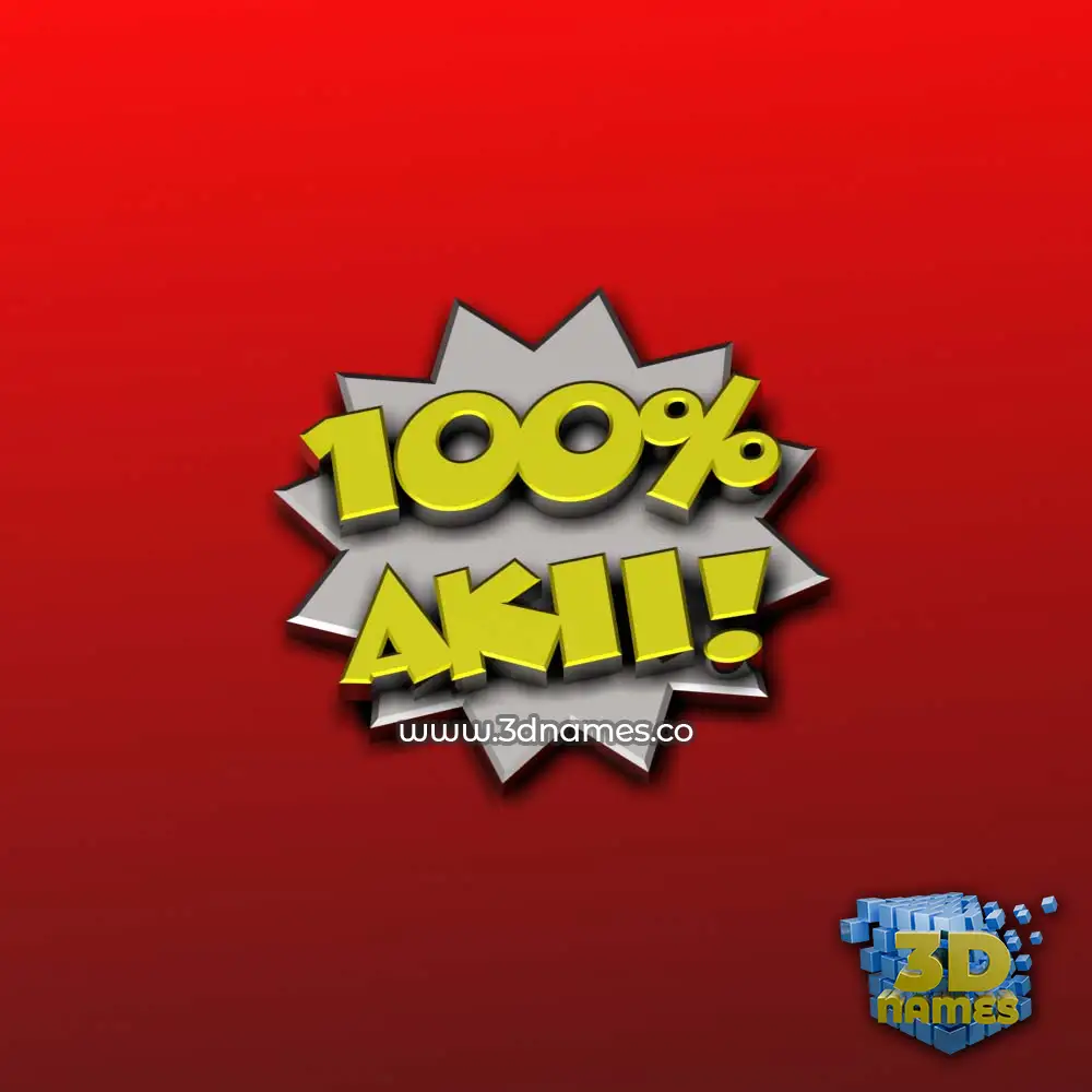 akii in 100 Percent style - 3D name wallpaper