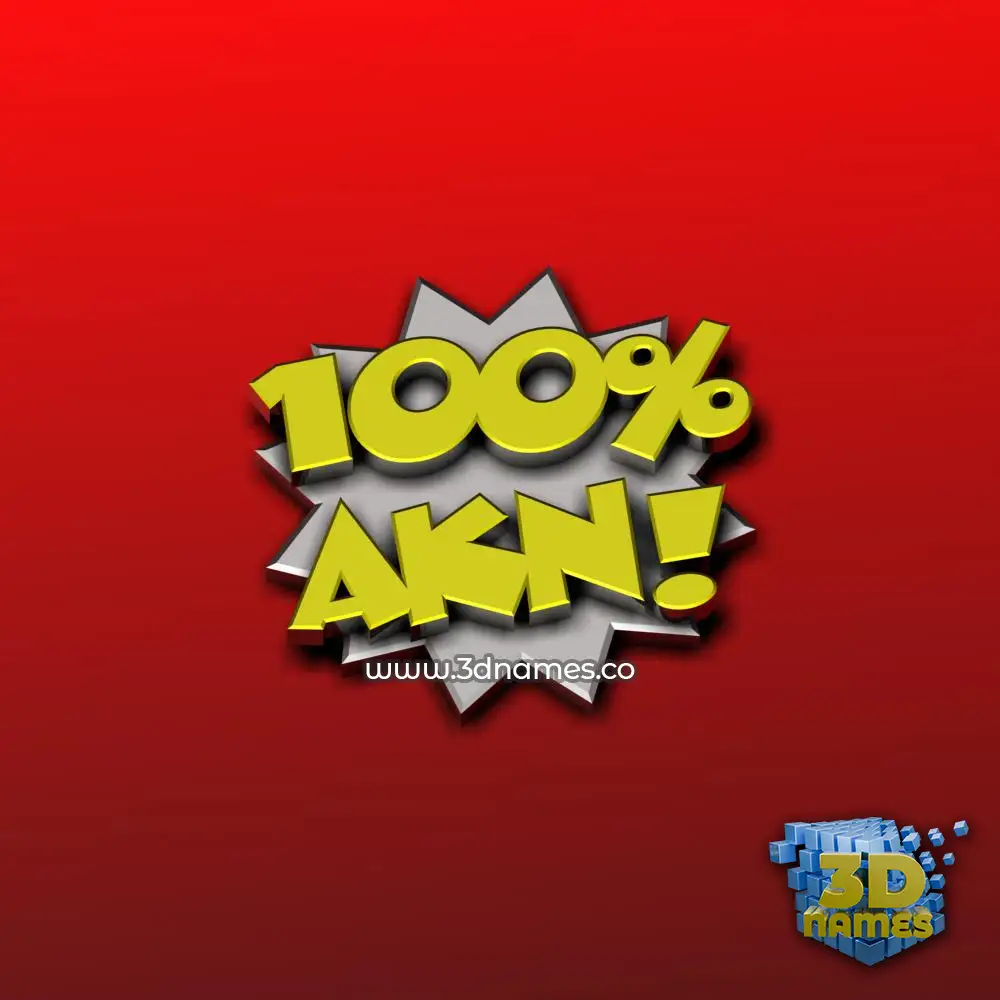 akn in 100 Percent style - 3D name wallpaper