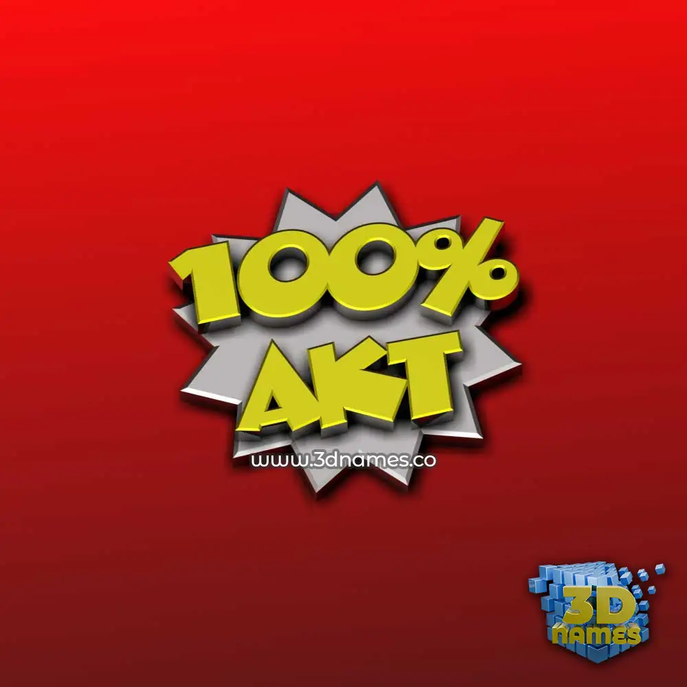 akt in 100 Percent style - 3D name wallpaper