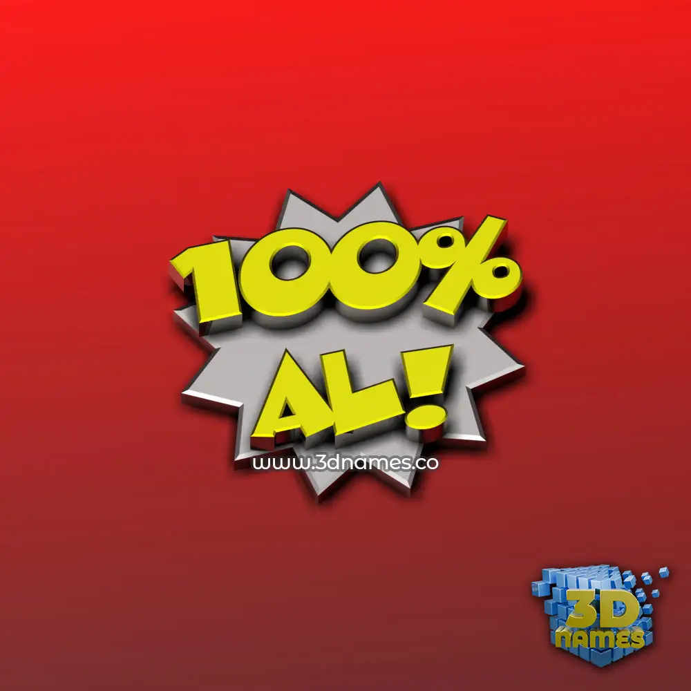 al in 100 Percent style - 3D name wallpaper