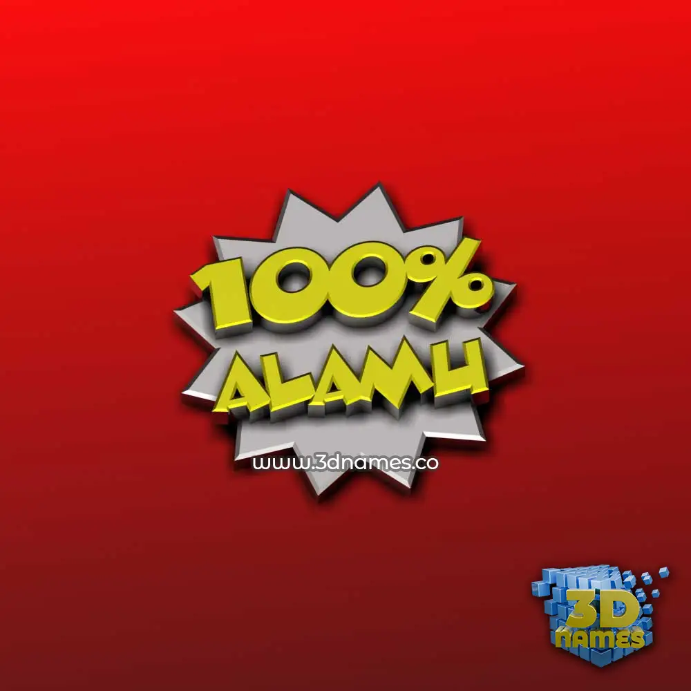alamu in 100 Percent style - 3D name wallpaper