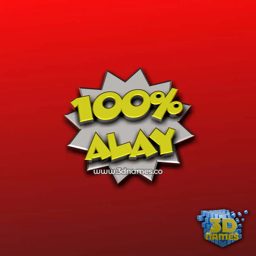 alay in 100 Percent style - 3D name wallpaper
