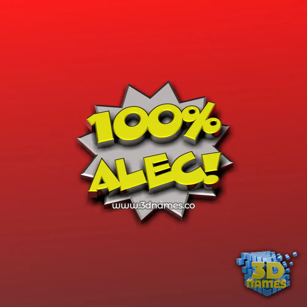 alec in 100 Percent style - 3D name wallpaper