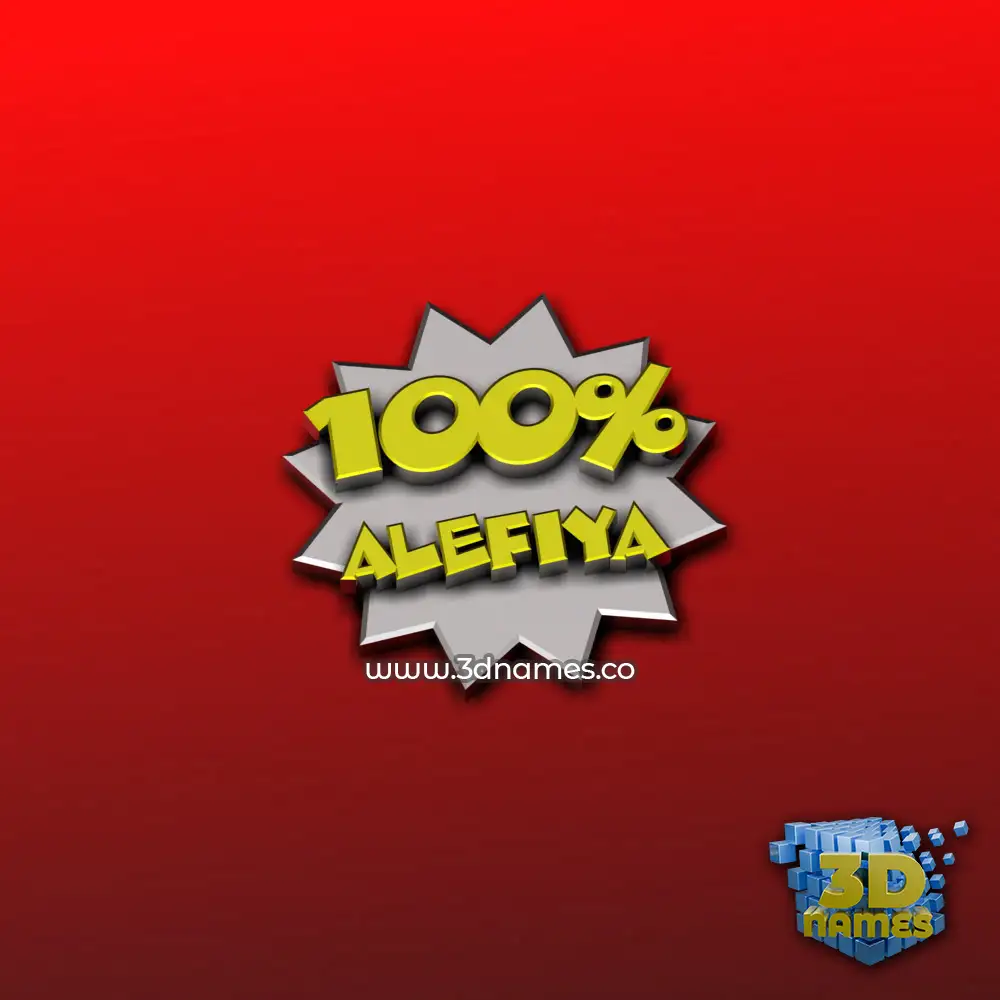 alefiya in 100 Percent style - 3D name wallpaper