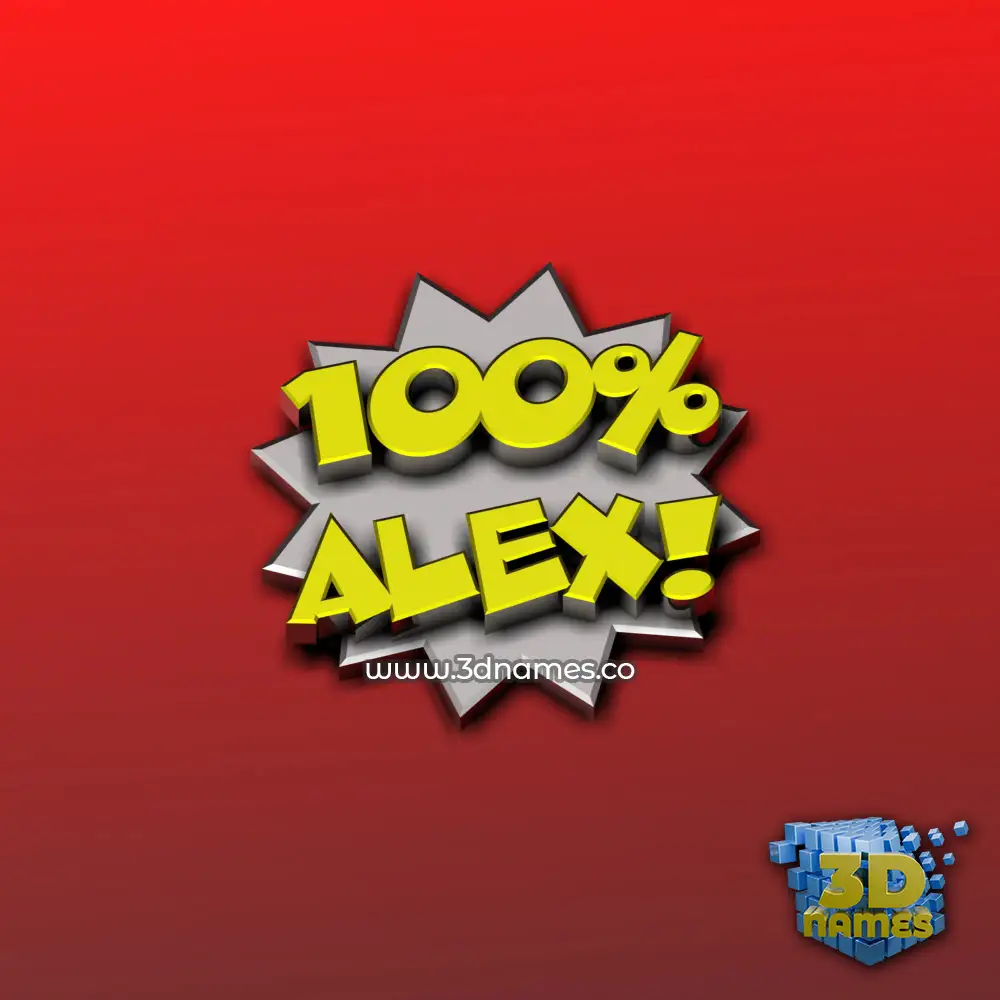 alex in 100 Percent style - 3D name wallpaper