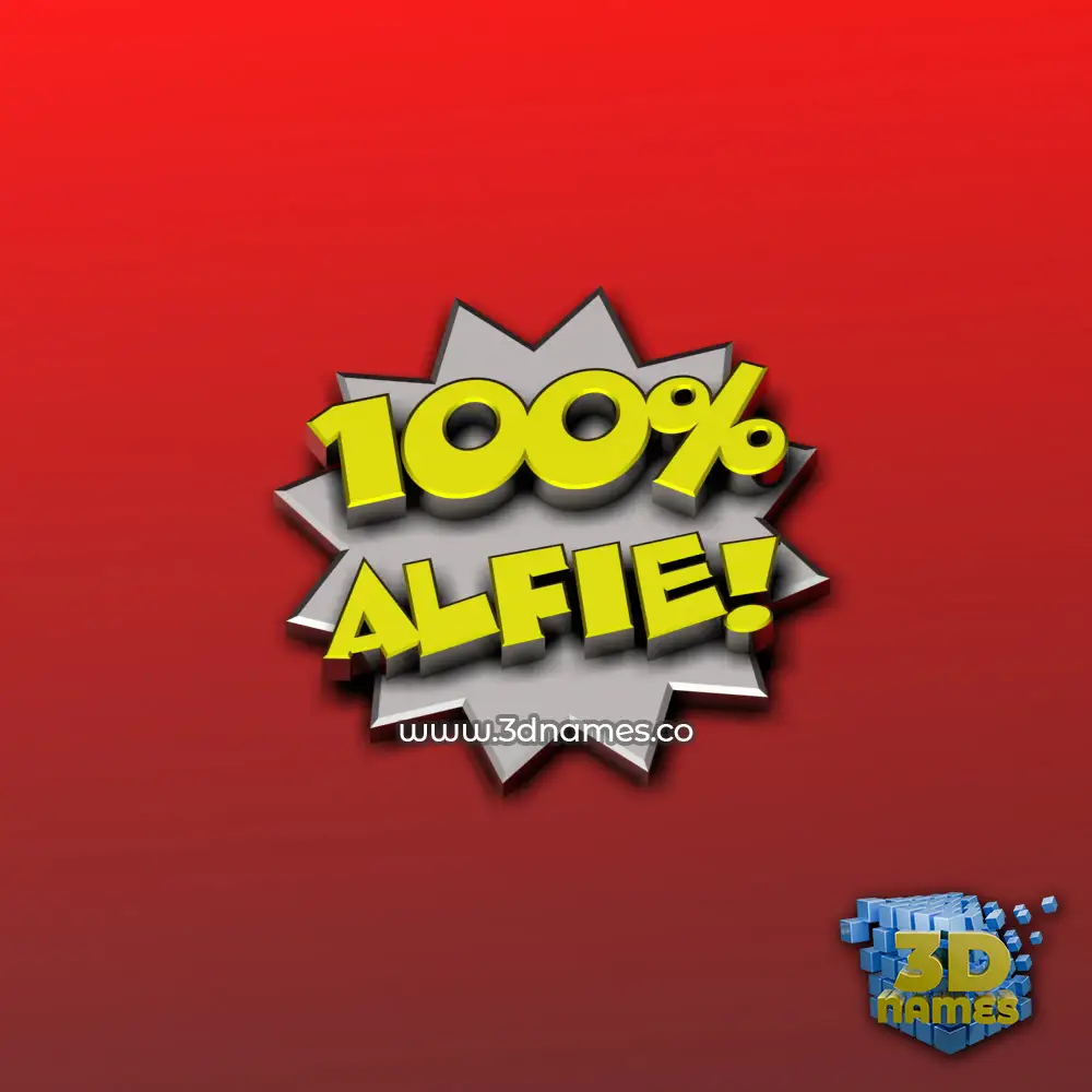alfie in 100 Percent style - 3D name wallpaper