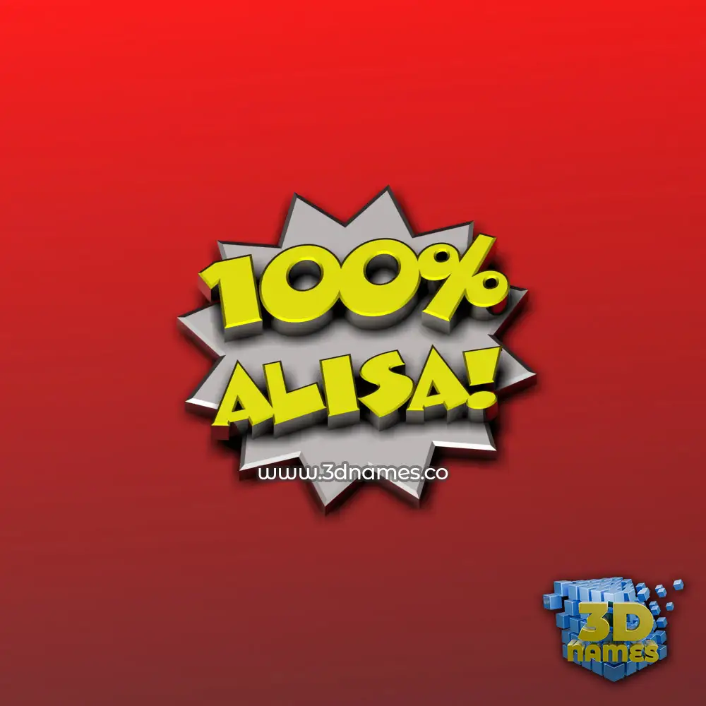 alisa in 100 Percent style - 3D name wallpaper