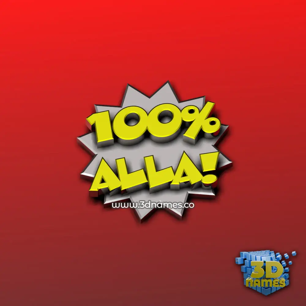 alla in 100 Percent style - 3D name wallpaper
