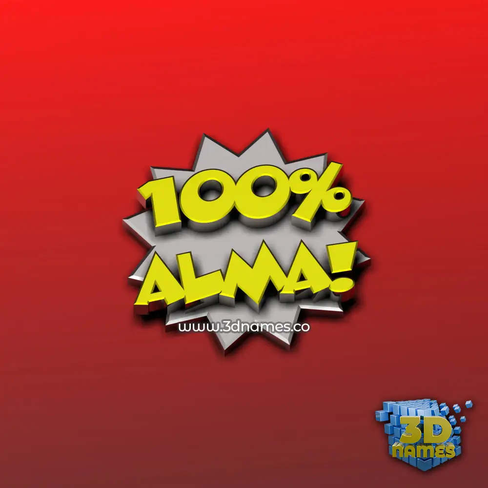 alma in 100 Percent style - 3D name wallpaper
