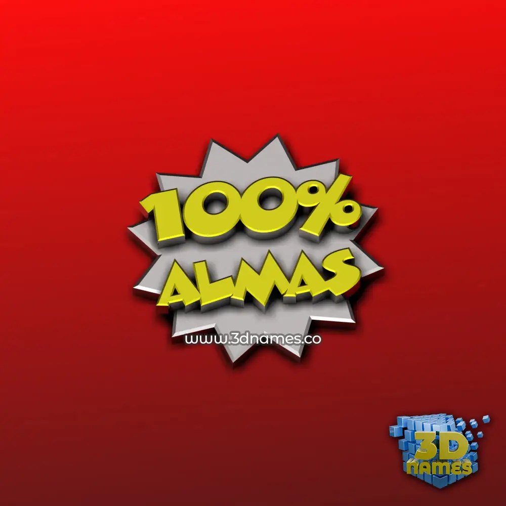 almas in 100 Percent style - 3D name wallpaper