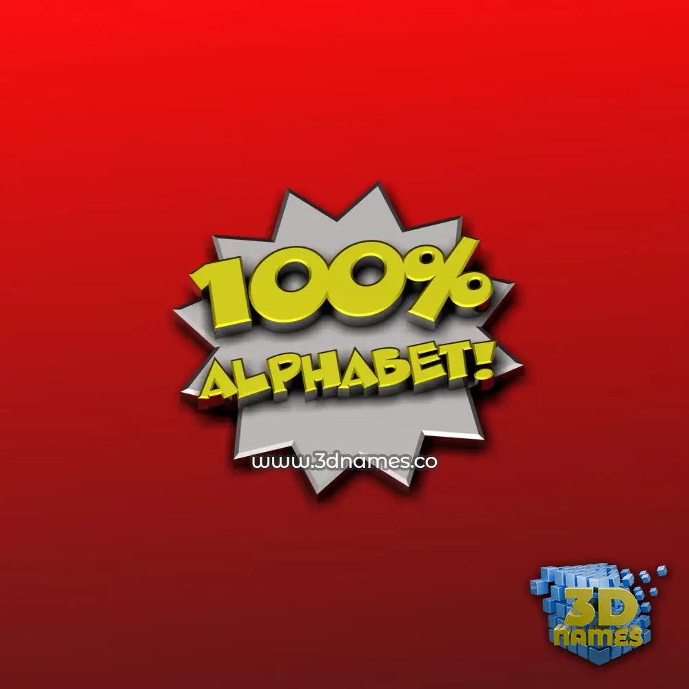 alphabet in 100 Percent style - 3D name wallpaper