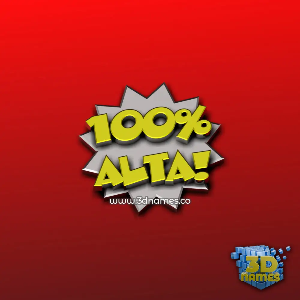 alta in 100 Percent style - 3D name wallpaper