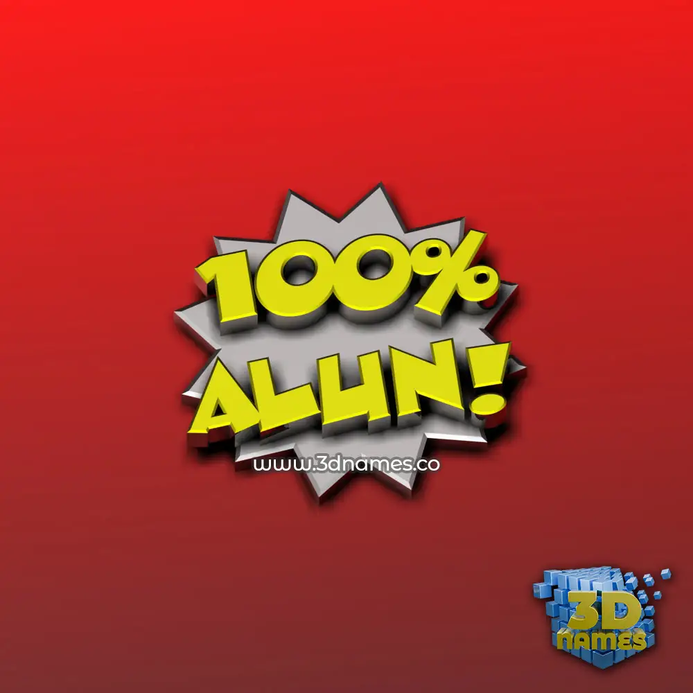 alun in 100 Percent style - 3D name wallpaper