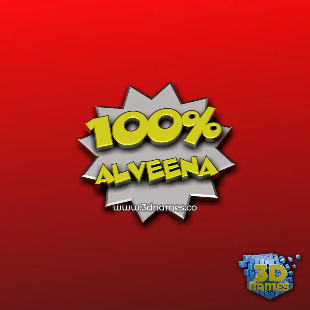 alveena in 100 Percent style - 3D name wallpaper