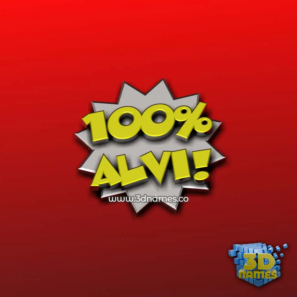 alvi in 100 Percent style - 3D name wallpaper