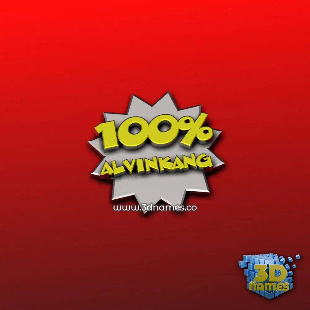 alvinkang in 100 Percent style - 3D name wallpaper