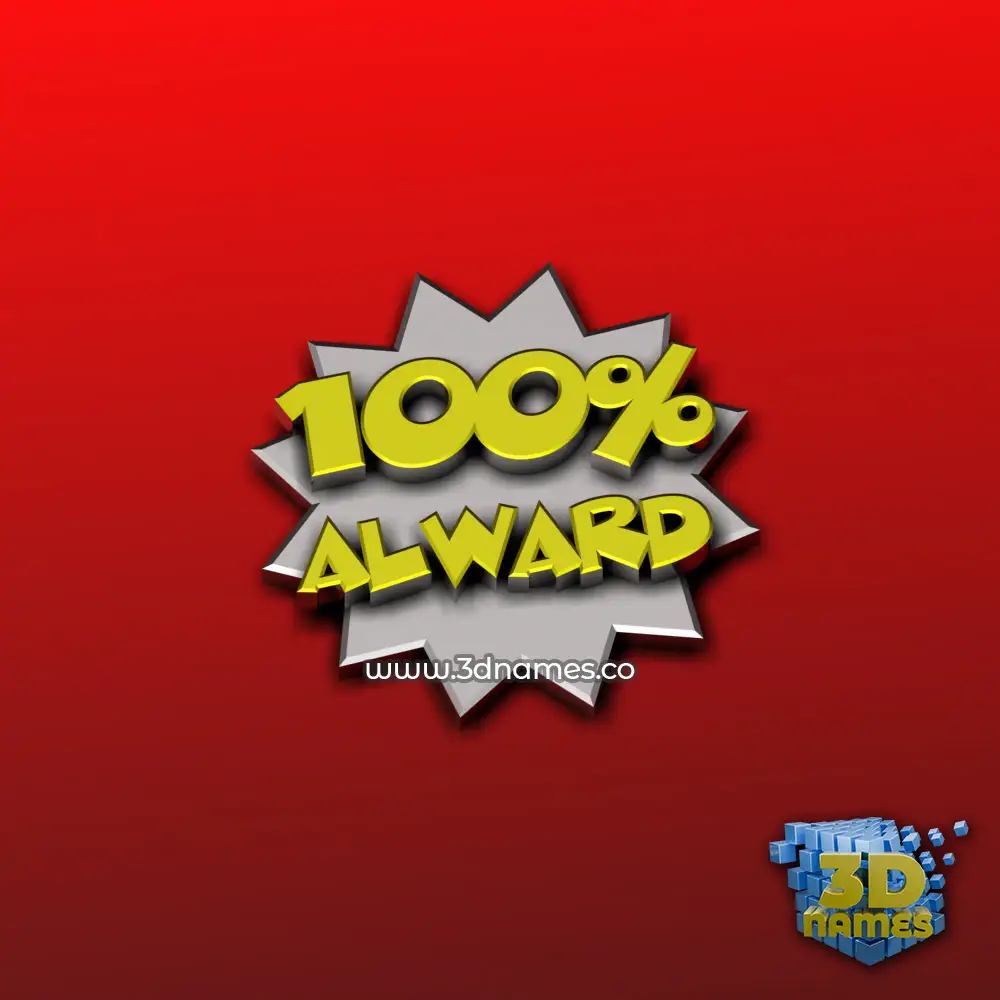 alward in 100 Percent style - 3D name wallpaper