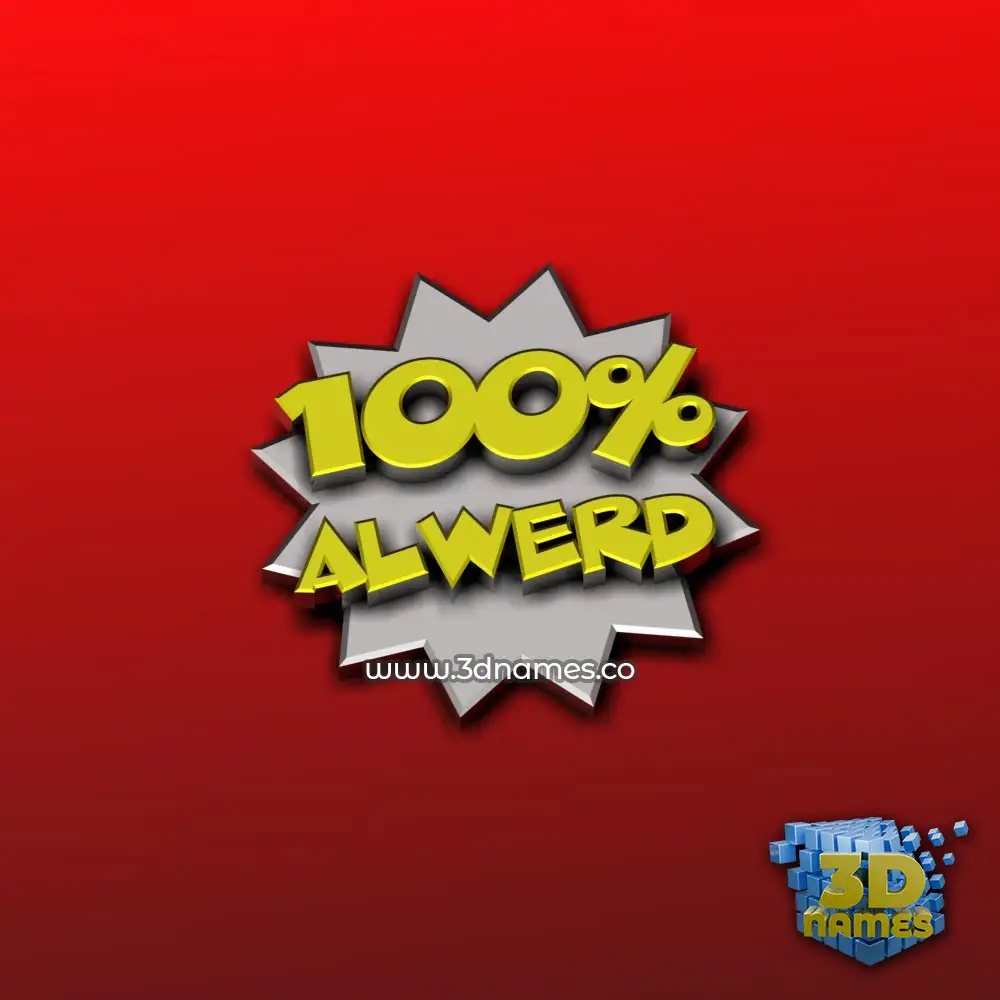 alwerd in 100 Percent style - 3D name wallpaper