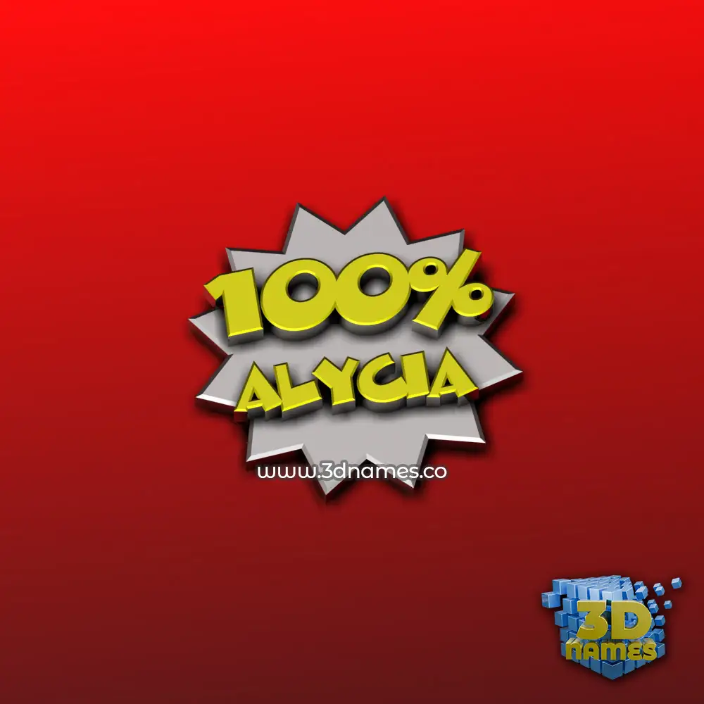 alycia in 100 Percent style - 3D name wallpaper