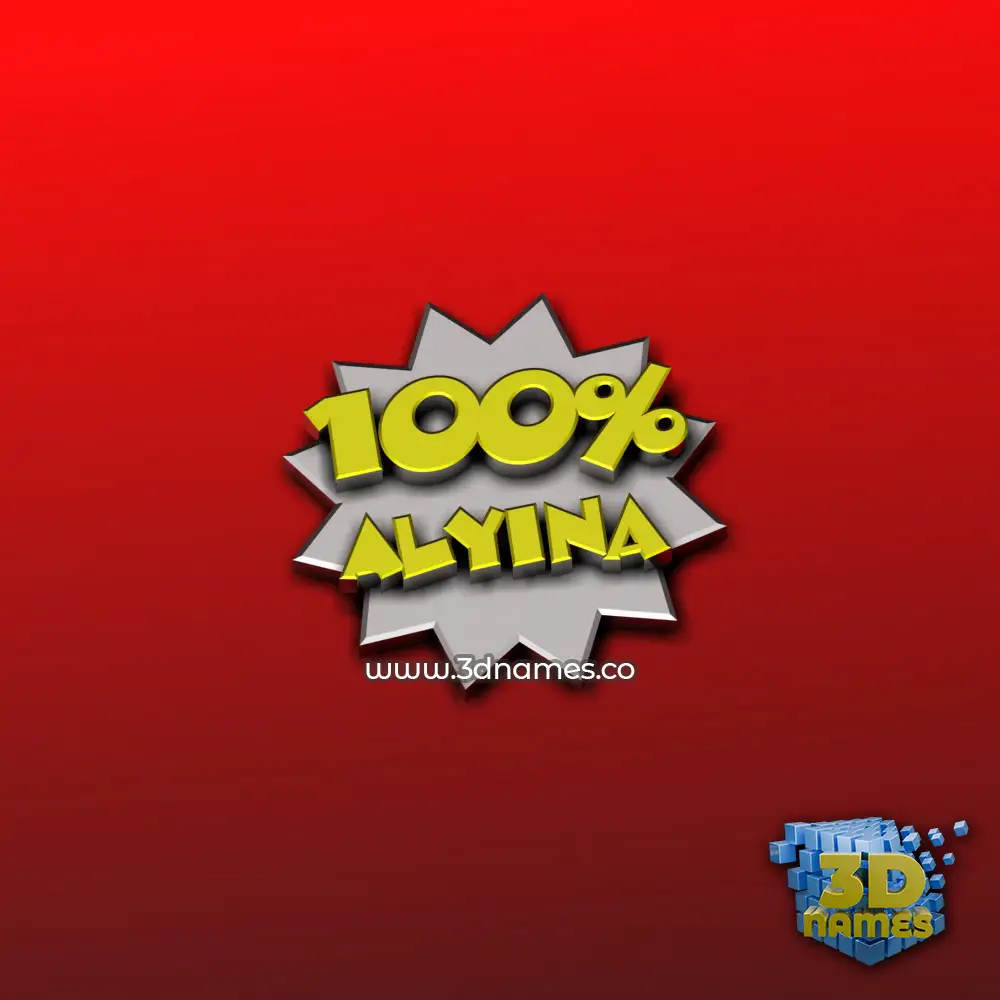 alyina in 100 Percent style - 3D name wallpaper