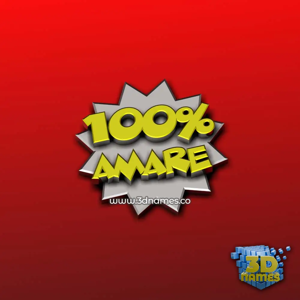 amare in 100 Percent style - 3D name wallpaper