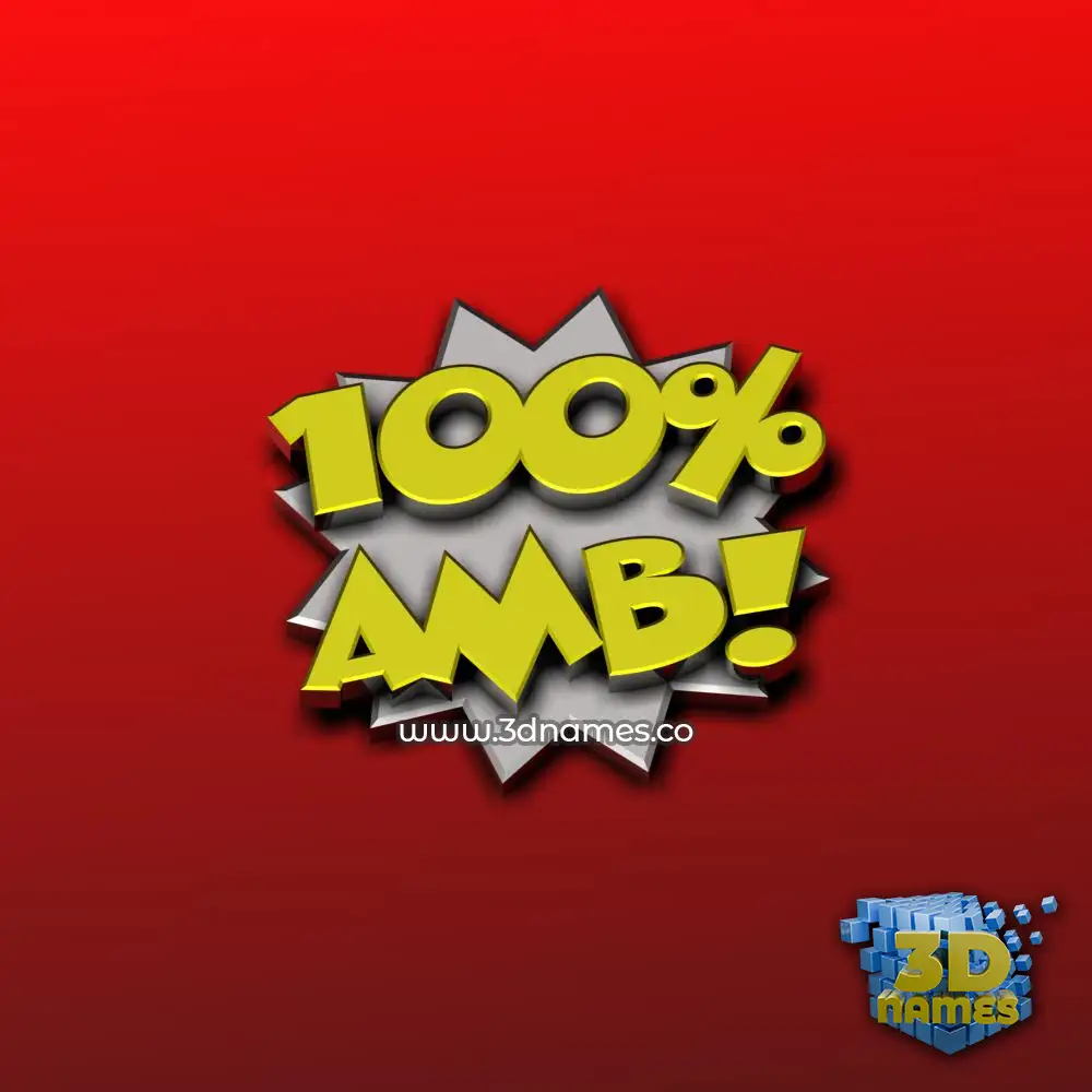 amb in 100 Percent style - 3D name wallpaper
