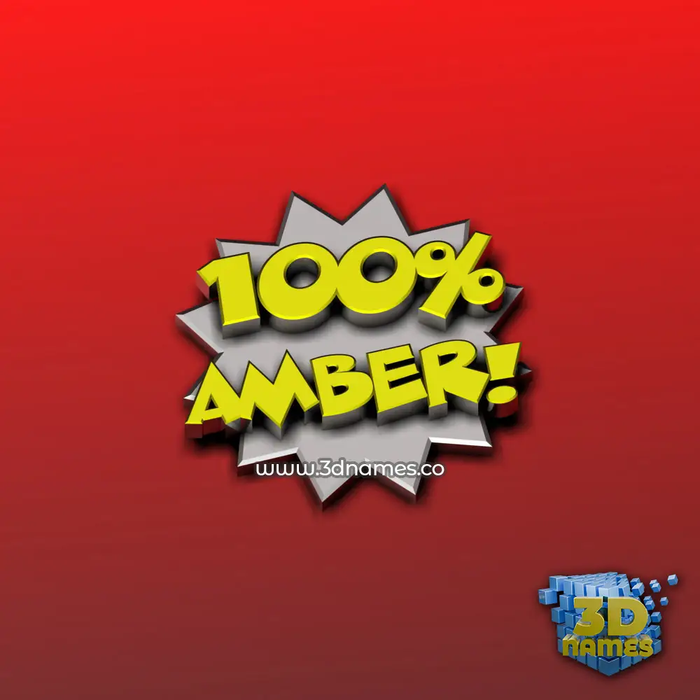 amber in 100 Percent style - 3D name wallpaper