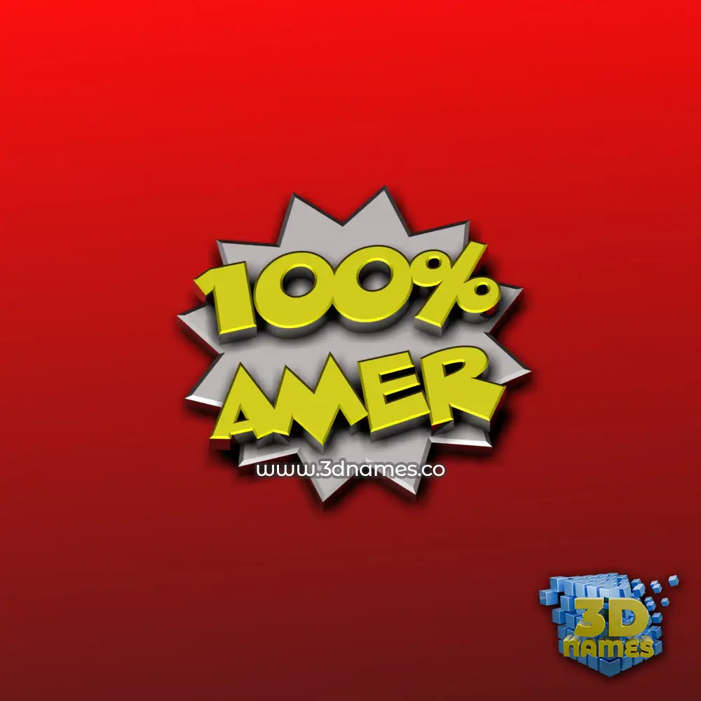 amer in 100 Percent style - 3D name wallpaper