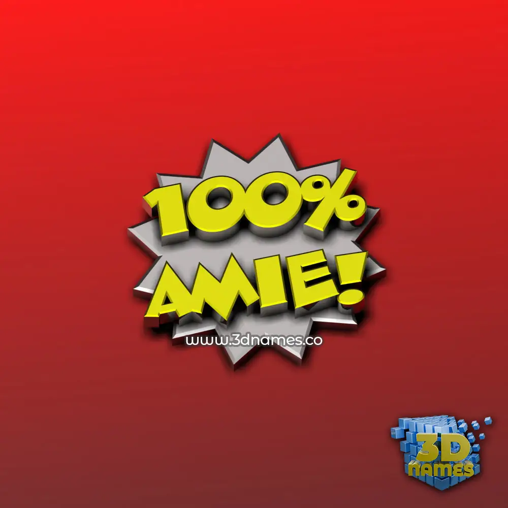 amie in 100 Percent style - 3D name wallpaper