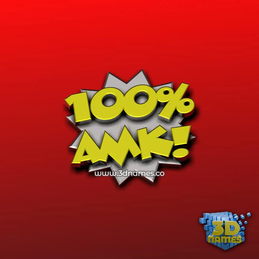 amk in 100 Percent style - 3D name wallpaper