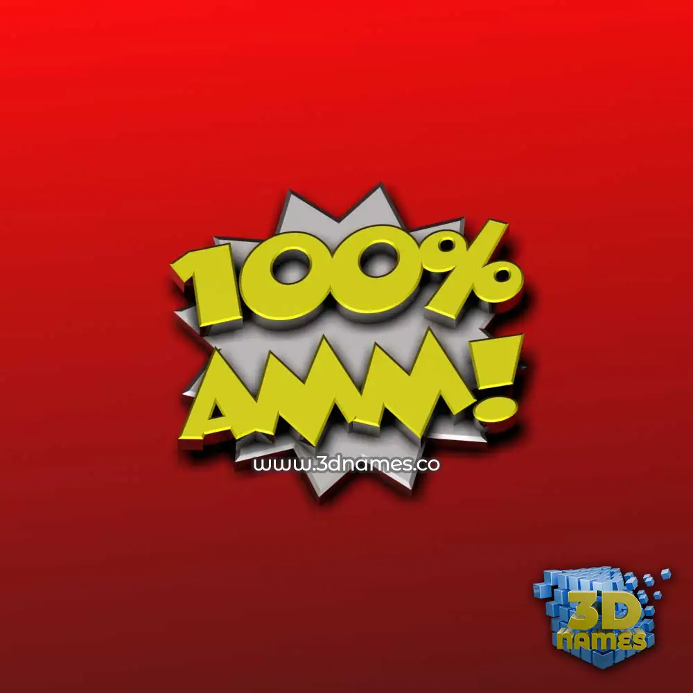 amm in 100 Percent style - 3D name wallpaper