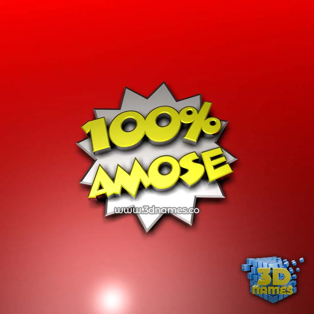 amose in 100 Percent style - 3D name wallpaper