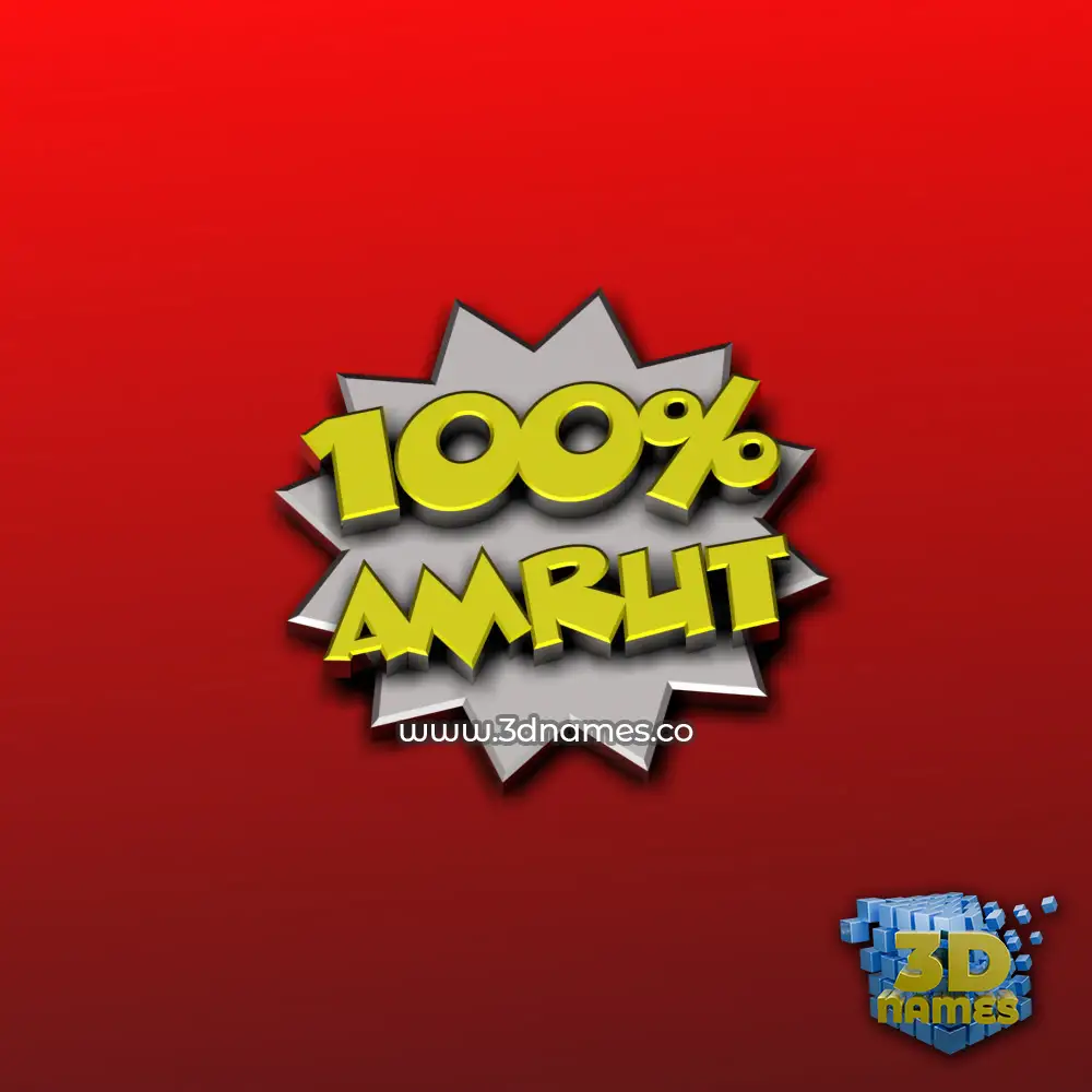 amrut in 100 Percent style - 3D name wallpaper