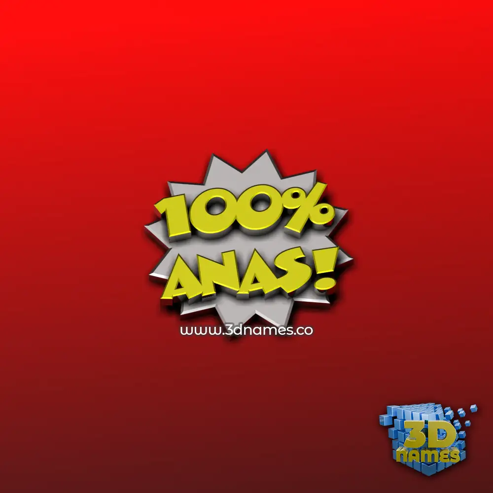 anas in 100 Percent style - 3D name wallpaper