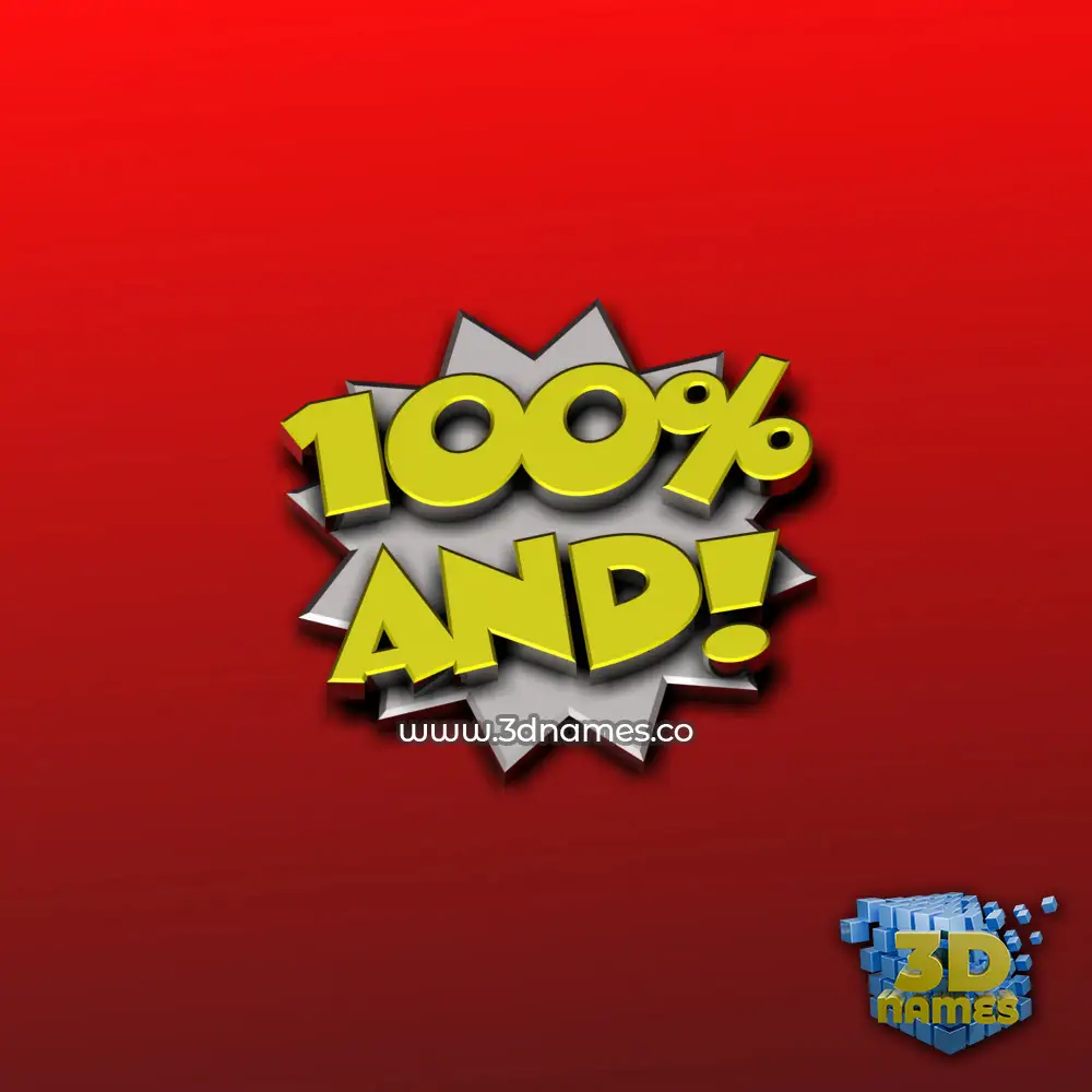 and in 100 Percent style - 3D name wallpaper