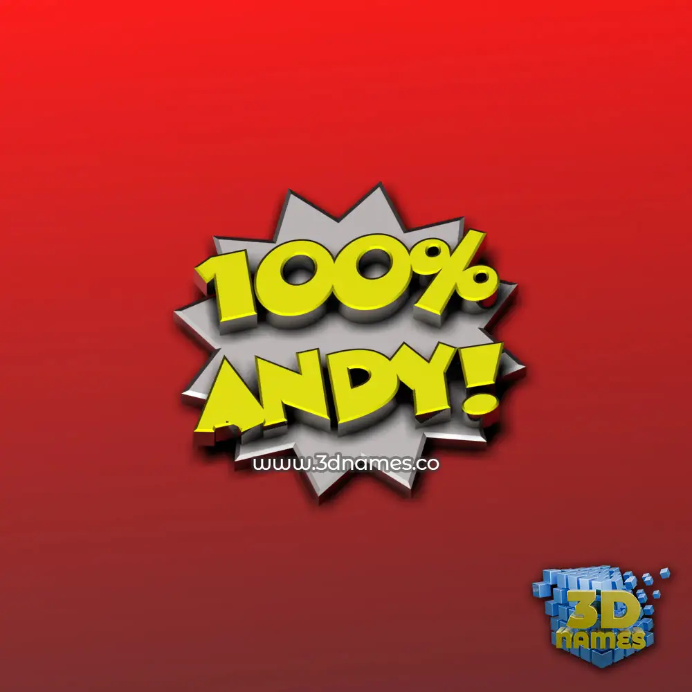 andy in 100 Percent style - 3D name wallpaper