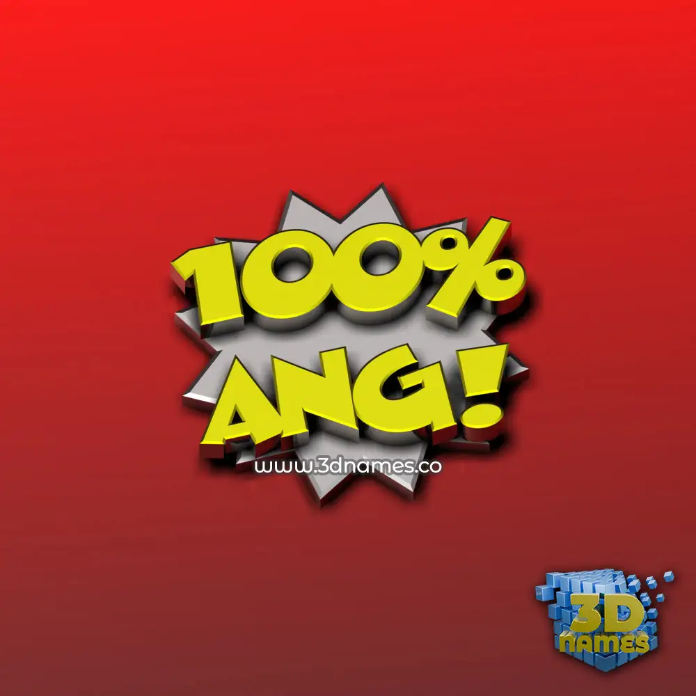 ang in 100 Percent style - 3D name wallpaper