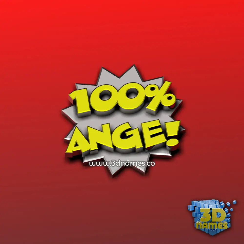 ange in 100 Percent style - 3D name wallpaper
