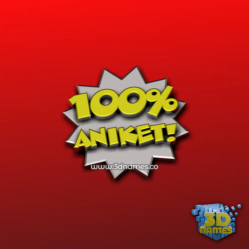 aniket in 100 Percent style - 3D name wallpaper