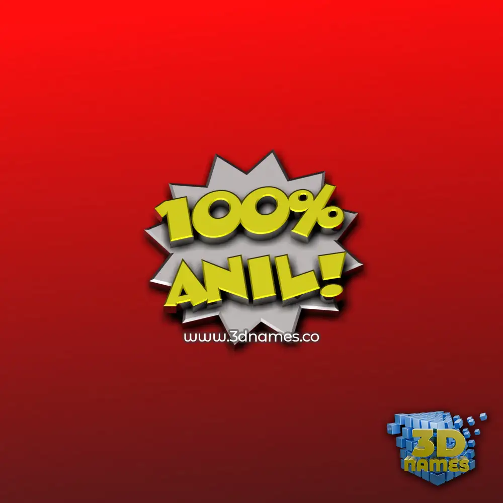 anil in 100 Percent style - 3D name wallpaper