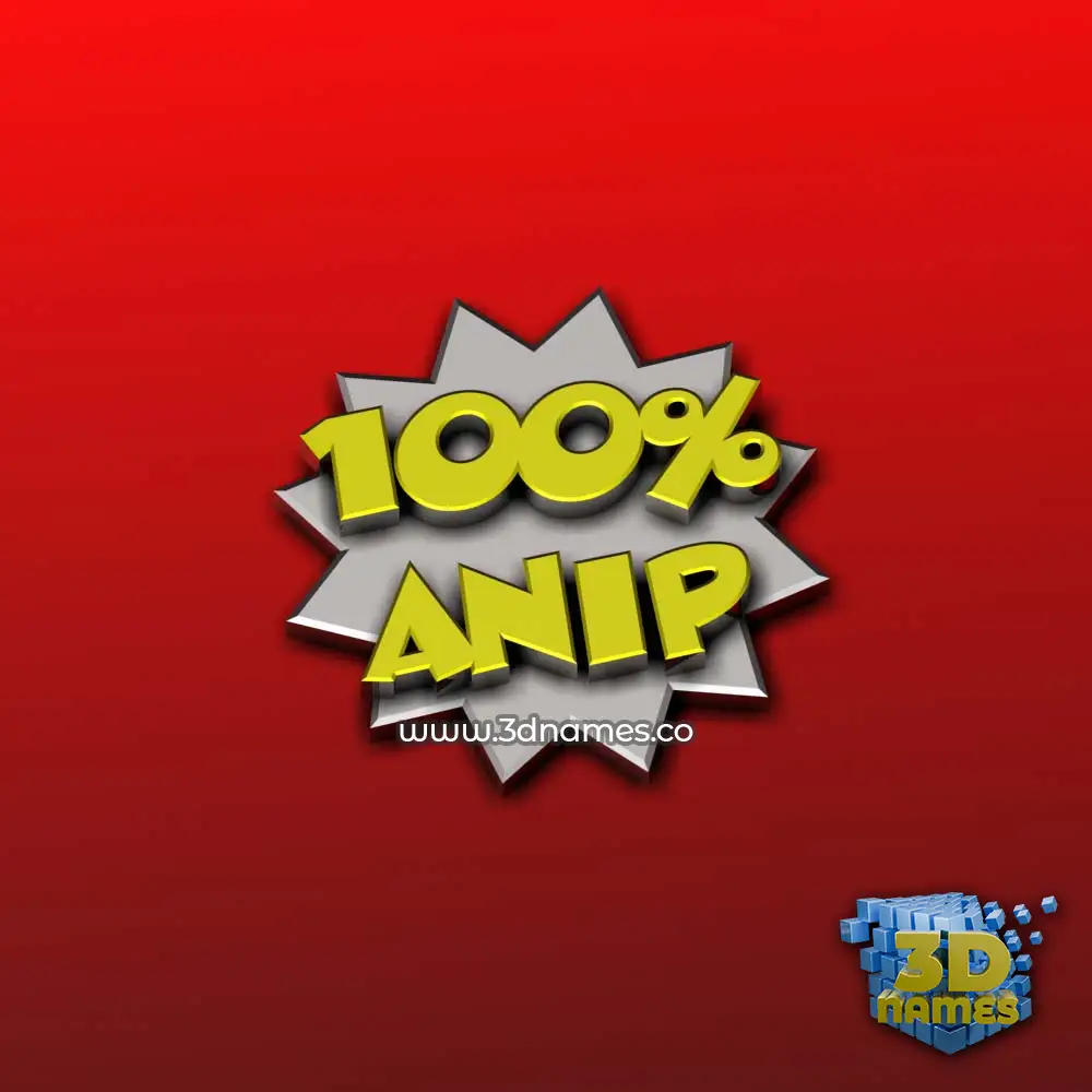 anip in 100 Percent style - 3D name wallpaper