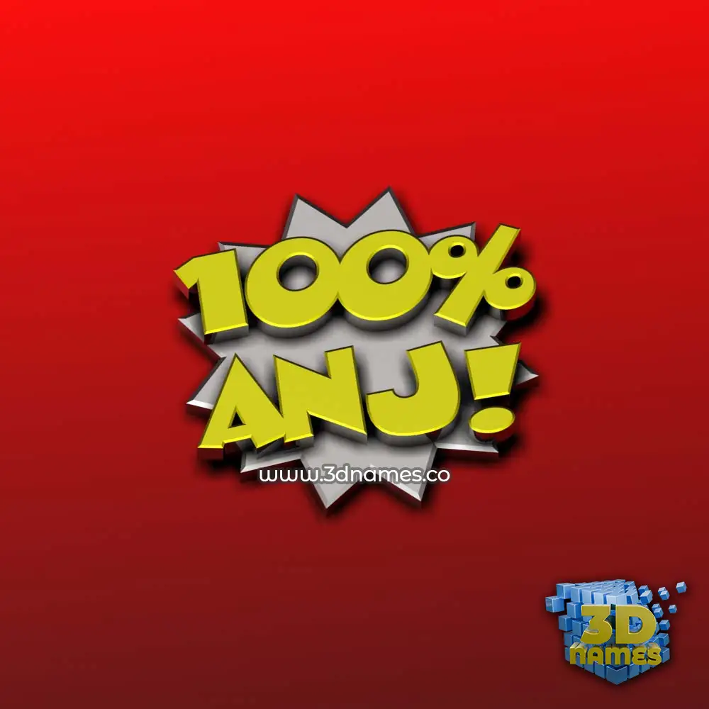 anj in 100 Percent style - 3D name wallpaper