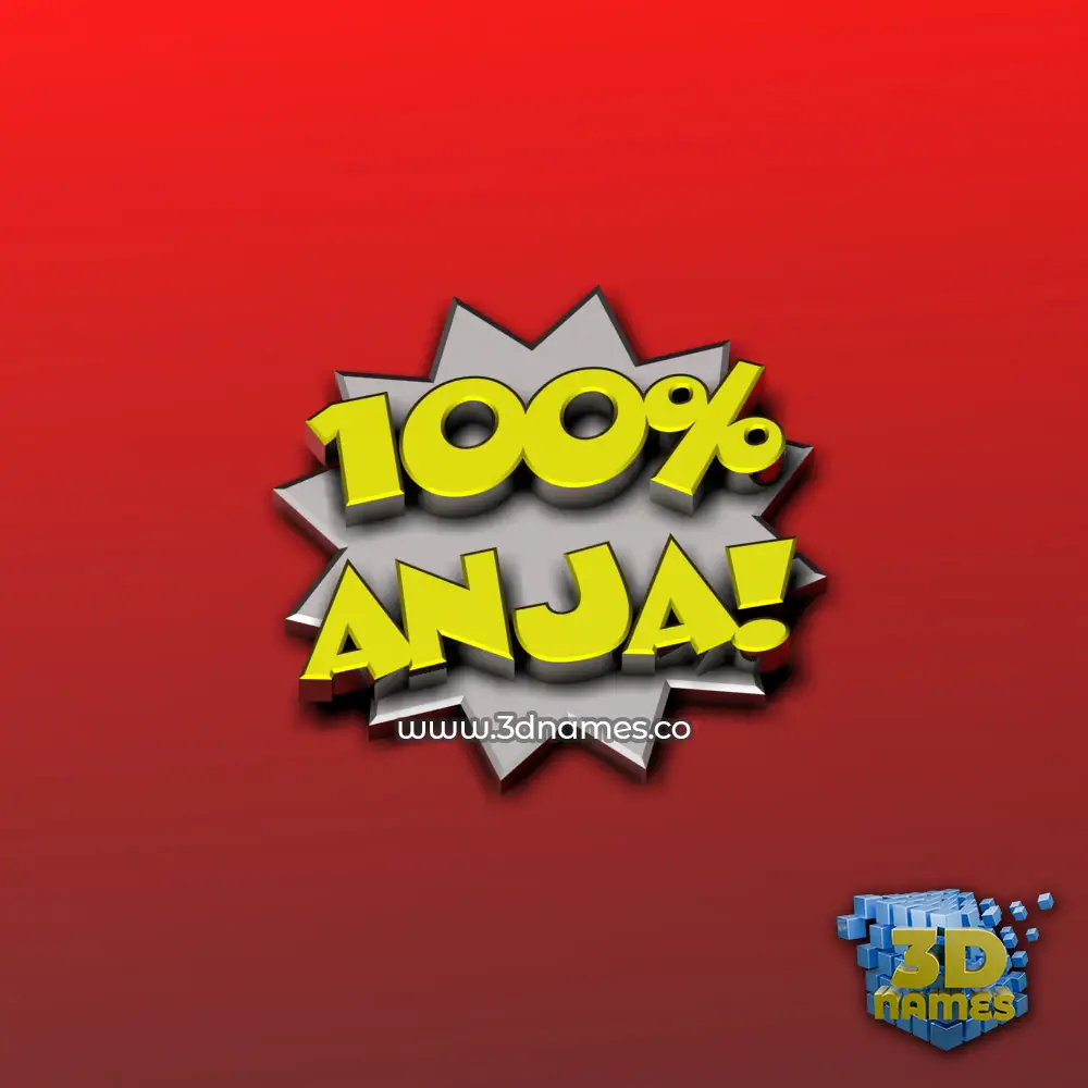 anja in 100 Percent style - 3D name wallpaper