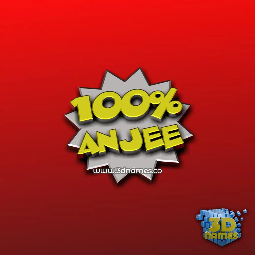 anjee in 100 Percent style - 3D name wallpaper
